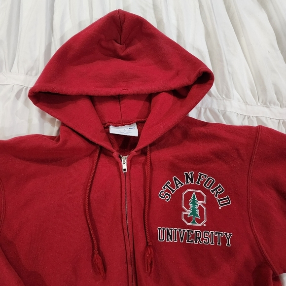 Champion Authentic Stanford University Hooded Zip-up Sweatshirt Size Small - Picture 10 of 11